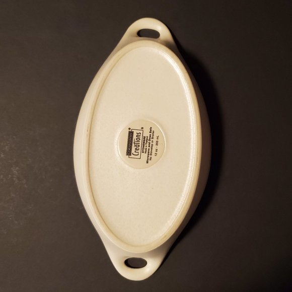 Corningware Creations Stoneware Au Gratin Dish Oval Baking Dish Handled Baker - Picture 3 of 5